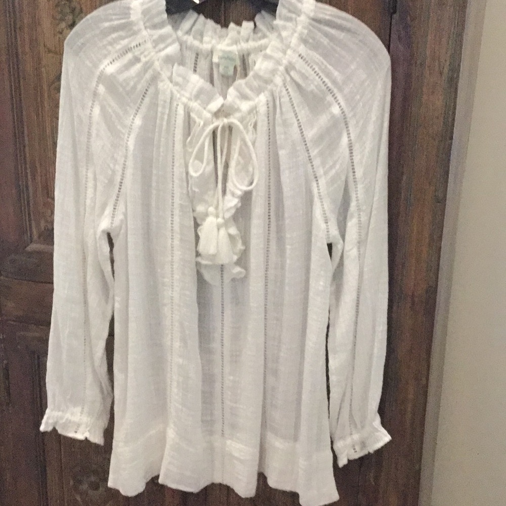 NWT Sundance Poets Peasant Ladder Lace Blouse